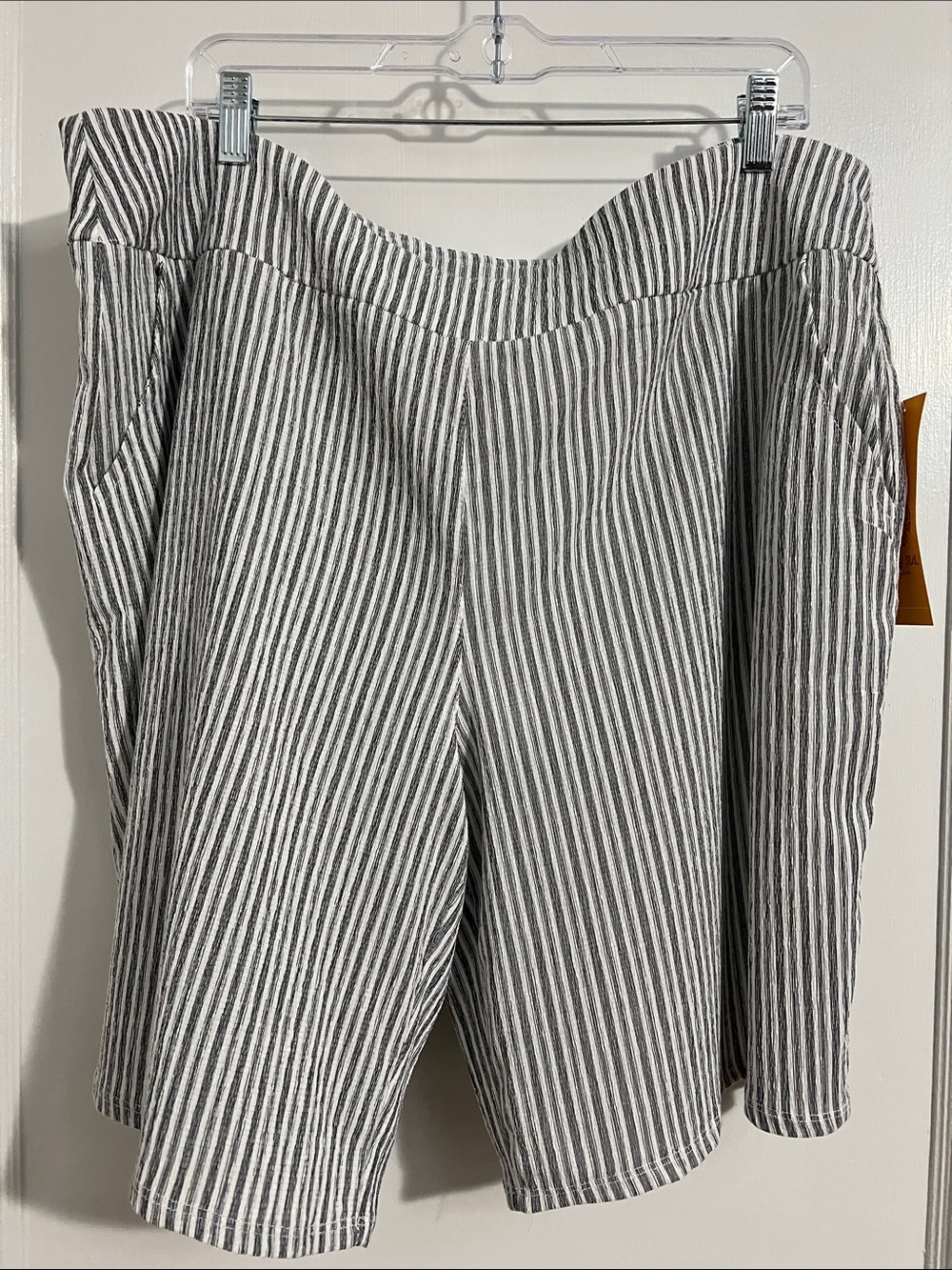 Ruby Rd. Black and White Striped Shorts